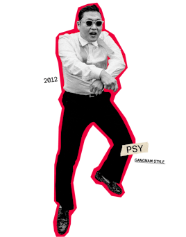  Psy showing his dance moves from his 'Gangam style'