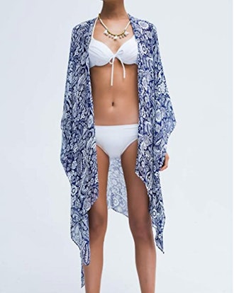 Moss Rose Swimsuit Cover Up Kimono