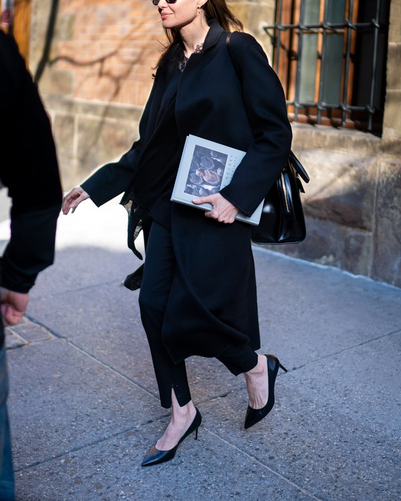 Angelina Jolie is seen in SoHo on February 25, 2019 in New York City. 