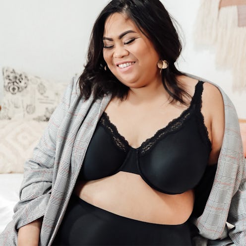 Model wearing Wacoal America bra.