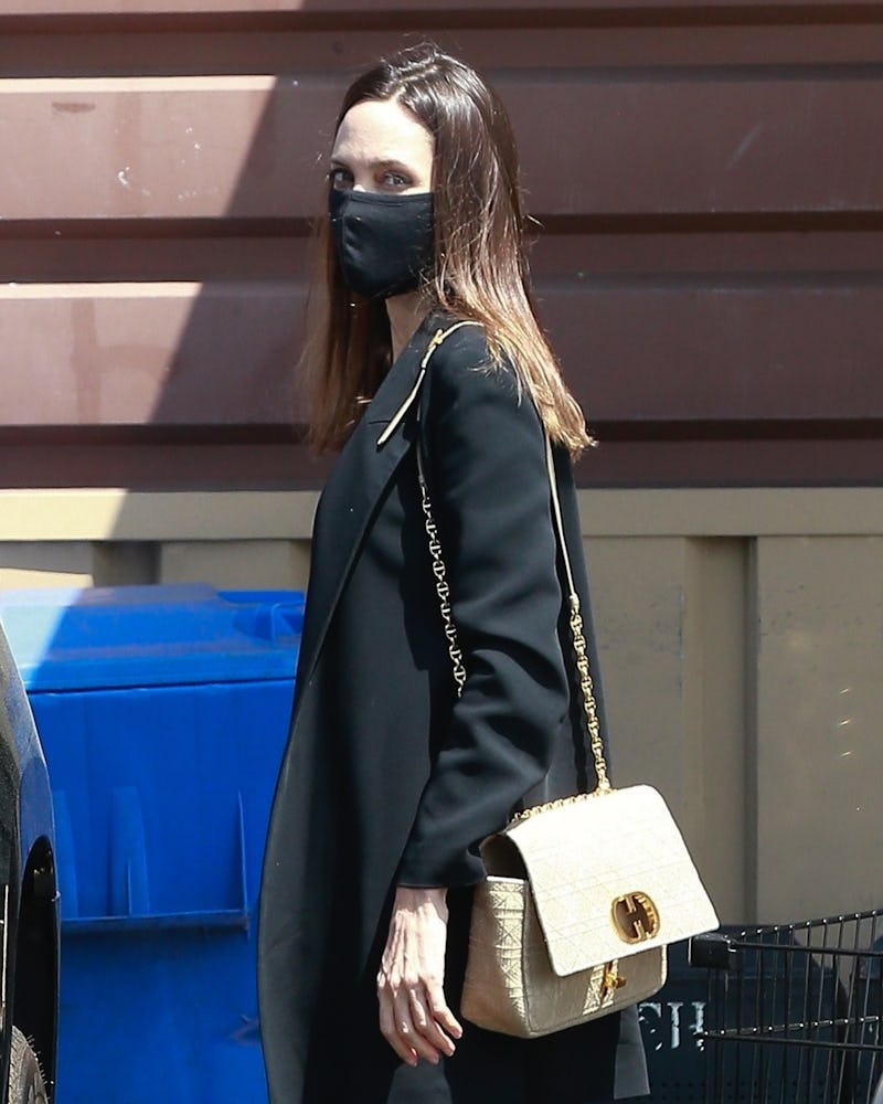 Angelina Jolie and her daughter Vivienne go shopping for flowers together in Los Feliz.