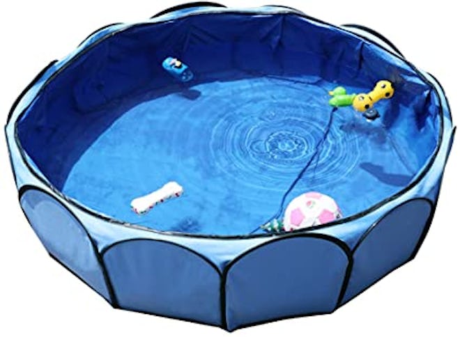 The Petsfit Foldable Dog Pool is one of the best kiddie pools for dogs. 