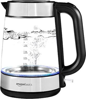 Amazon Basics Electric Glass and Steel Kettle
