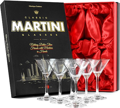 Glassique Cadeau Martini Glasses, 5 oz. (Set Of 6)