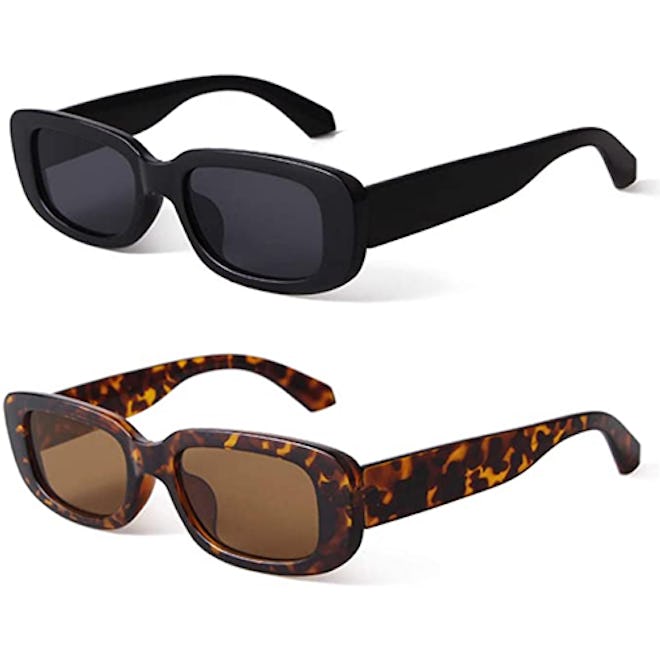 BUTABY Narrow Rectangle Sunglasses (2-Pack)