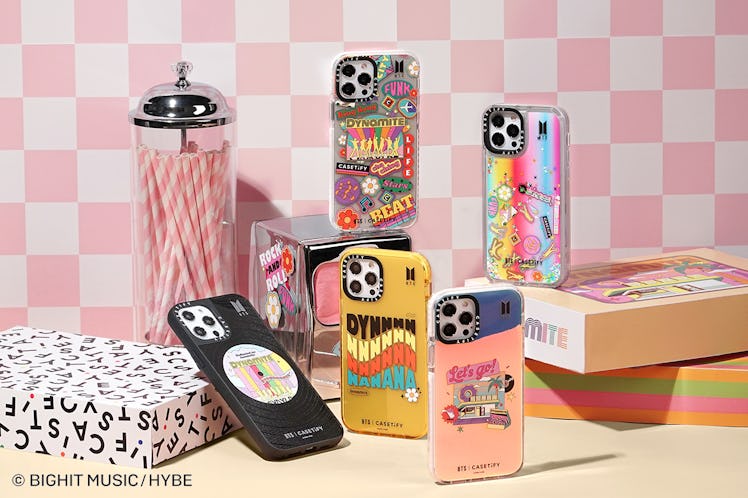 The BTS x Casetify collection includes several phone cases inspired by “Dynamite.”