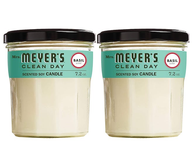 Mrs. Meyer's Clean Day Scented Soy Aromatherapy Candle, Basil (2-Pack)