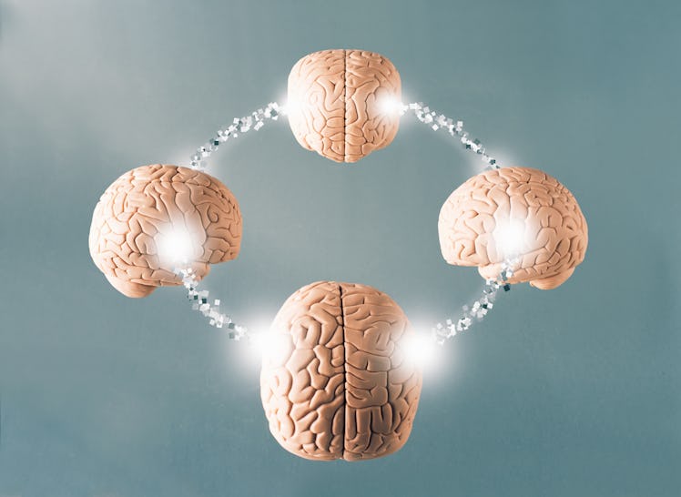 Brains linked together via mind reading