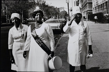 Miss Star of Hope in 1978, walking around with two other women dressed in white 