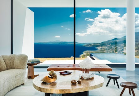 house interior with ocean view