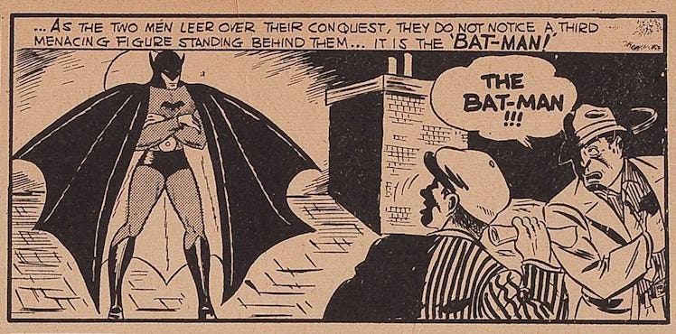 original Batman artist Bill Finger's style in a comic book panel