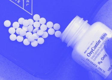 Oxycontin pills. oxycodone hydrochloride. prescription pain medication