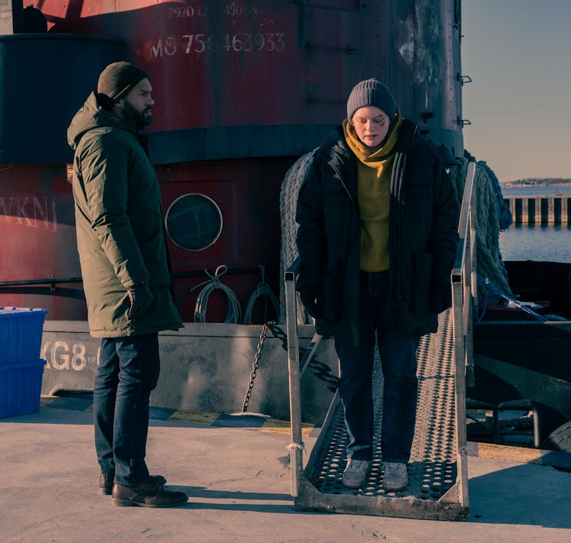 O-T Fagbenle as Luke and Elisabeth Moss as June in 'The Handmaid's Tale'