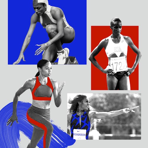 Collage of four black athletes