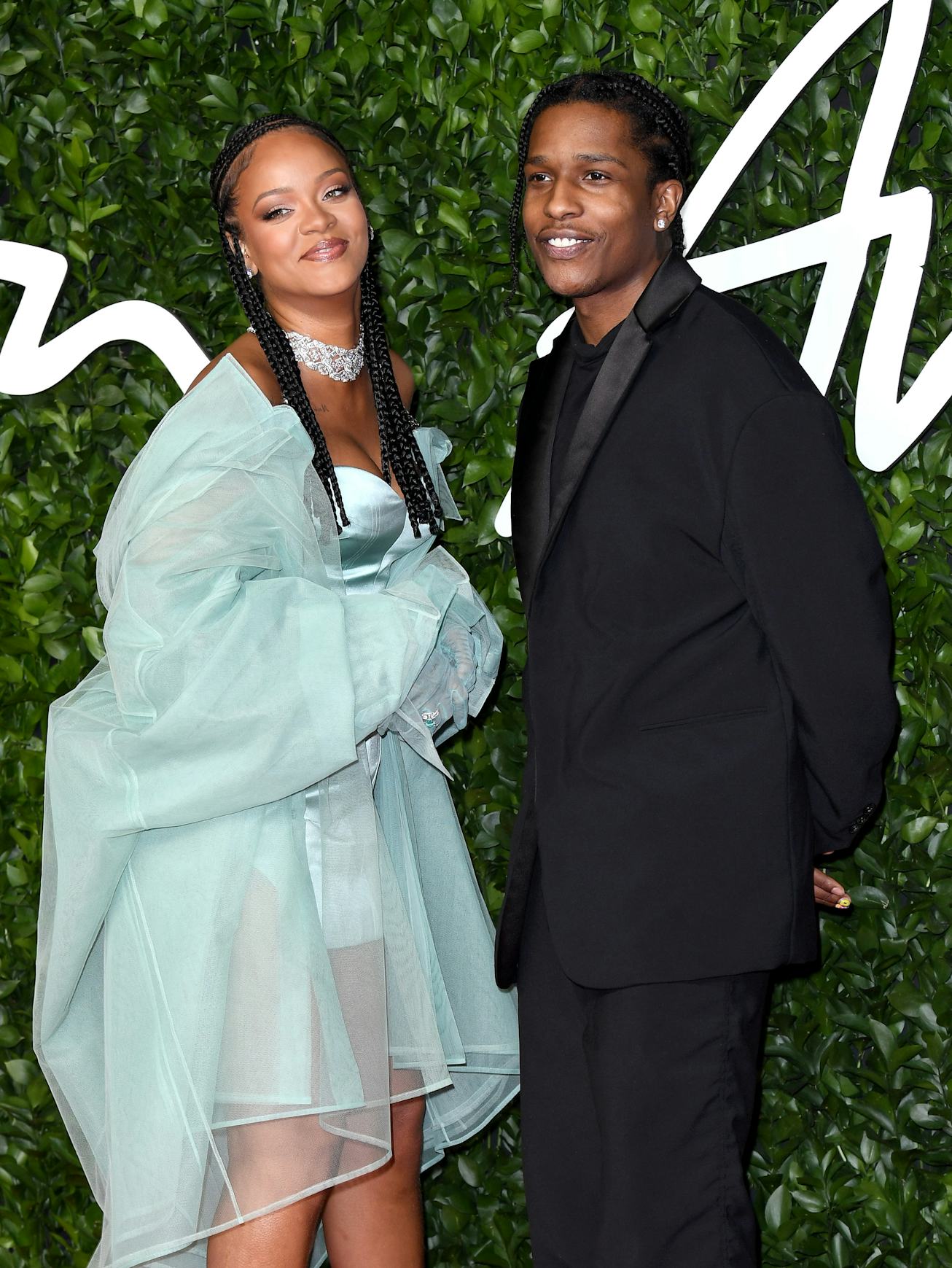 Rihanna and ASAP Rocky attend The Fashion Awards 2019 at the Royal Albert Hall on December 02, 2019 ...