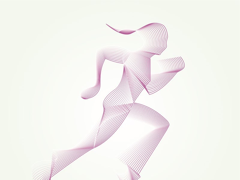 Illustration of woman running.