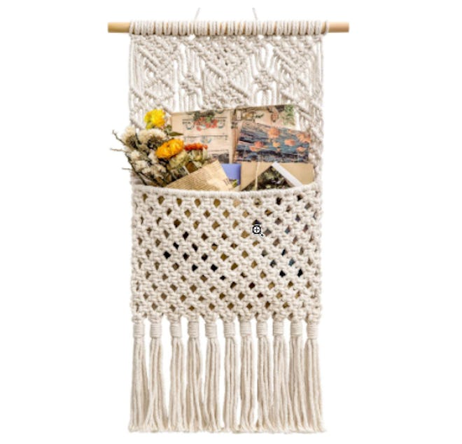 Mkono Macrame Storage Wall Holder (13" W × 24.5" L)