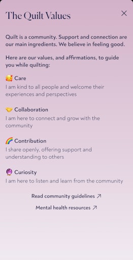 How to join the community on Quilt app. 