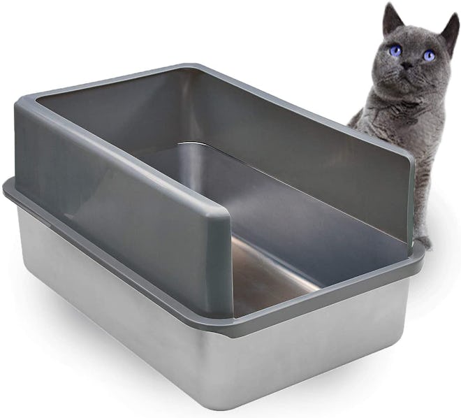 iPrimio Enclosed Stainless Steel XL Litter Box 