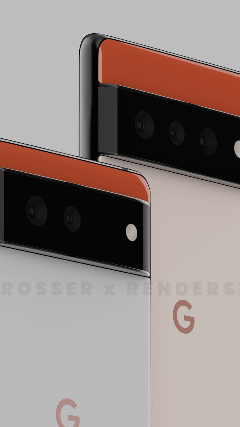 Renders made from leaks of Google's upcoming Pixel 6 phone. Mobile. Android. Smartphones. Pixel 6 Pr...