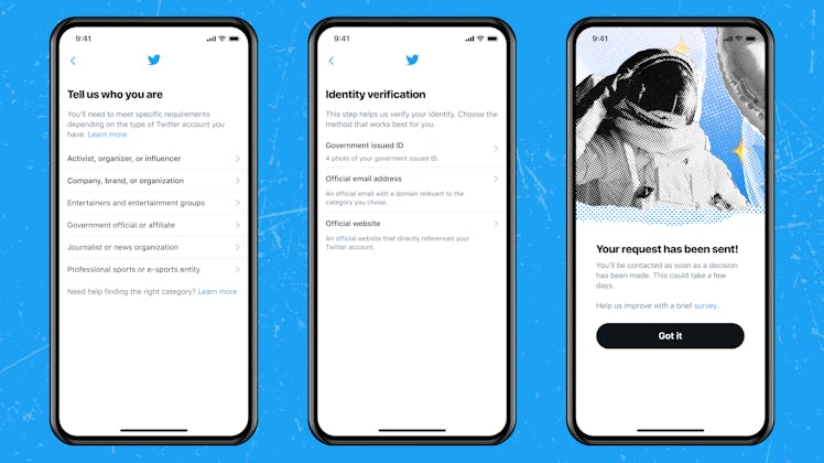 You can get verified on Twitter by filling out this public application.