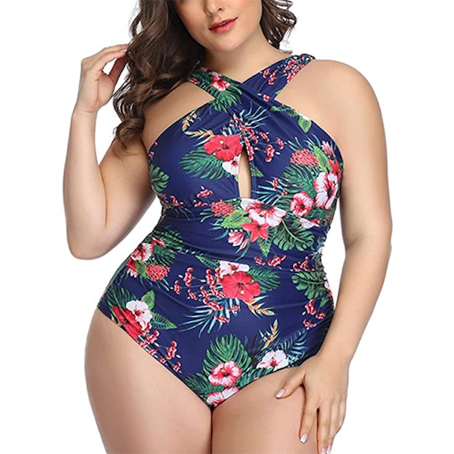 Daci Cross Front Plus-Size One Piece Swimsuit