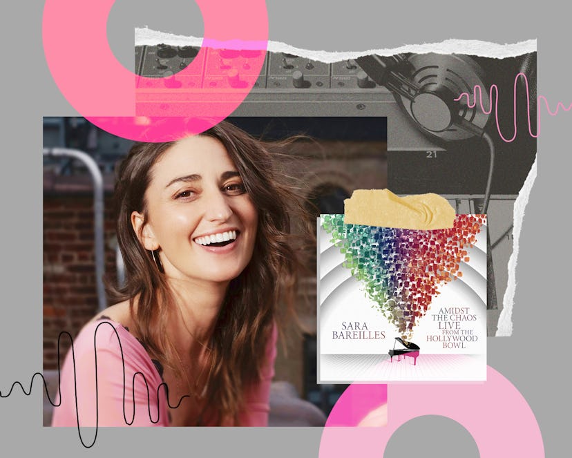 Sara Bareilles and the cover of her "Amidst the Chaos: Live from the Hollywood Bowl" album