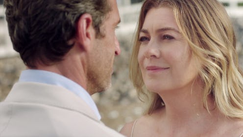 Patrick Dempsey & Ellen Pompeo as Derek & Meredith on 'Grey's Anatomy' Season 17 via ABC's press sit...