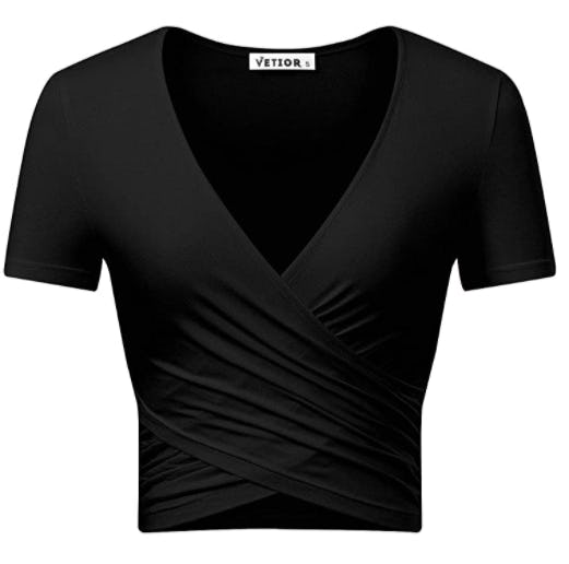 Vetior Cropped V-Neck Wrap Top