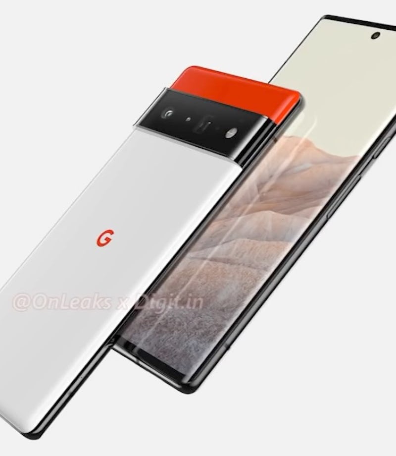 Renders made from leaks of Google's upcoming Pixel 6 phone. Mobile. Android. Smartphones.  