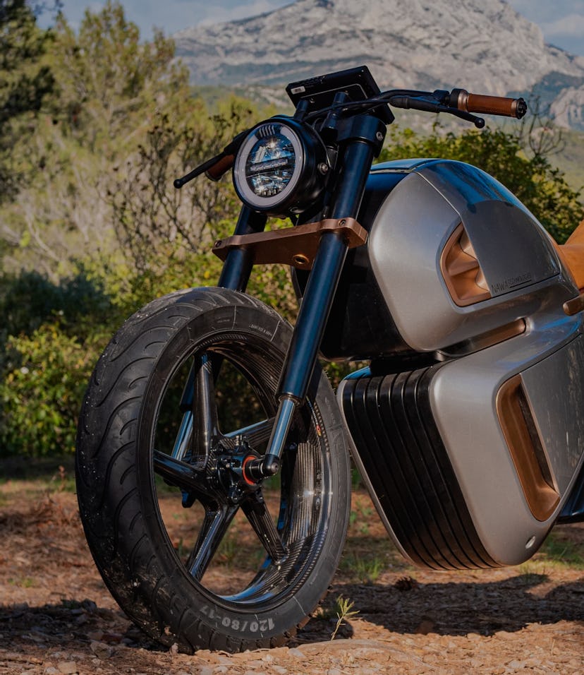 NAWA's Racer is a hybrid motorcycle that uses a supercapacitor to increase efficiency.