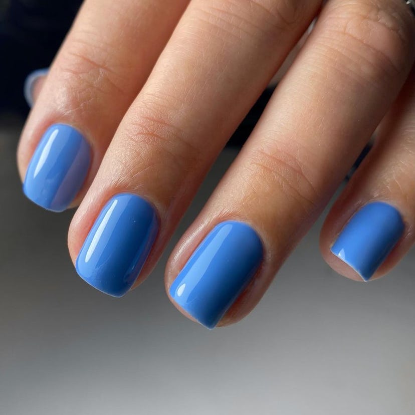 Blue nail polish shade, perfect for summer beach days