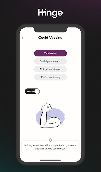 Hinge, Tinder among the dating apps that will encourage users to get vaccinated against COVID-19.