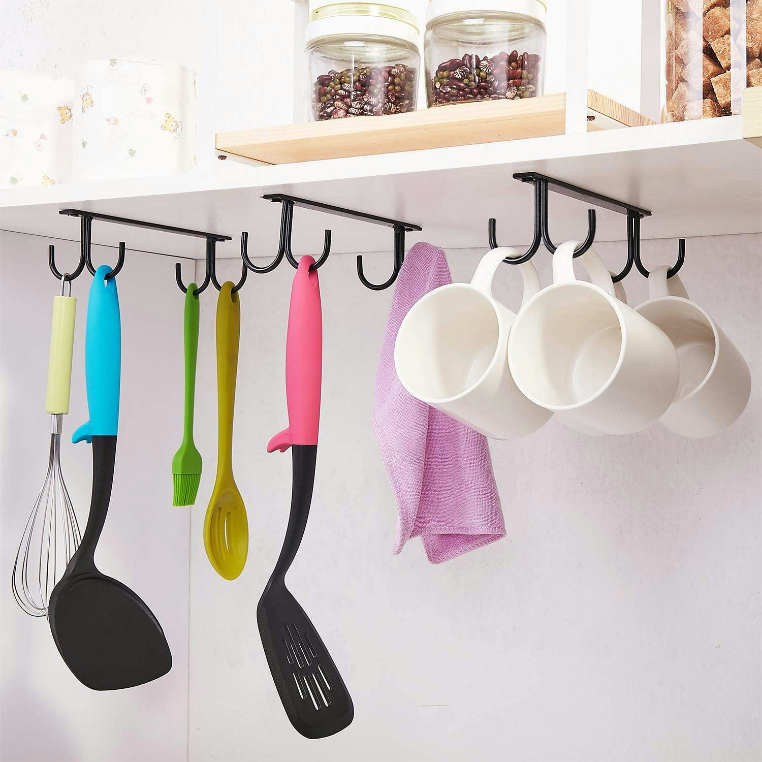 Fomansh Under-Cabinet Hook Racks (3-Pack)