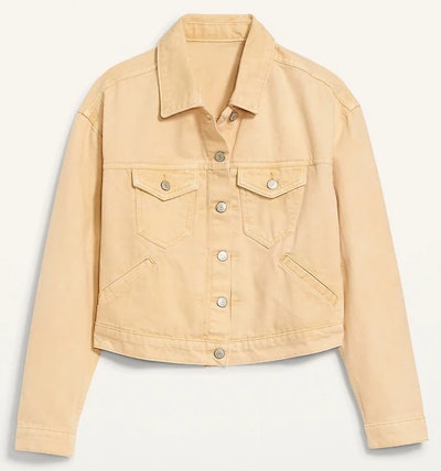 Cropped Pop-Color Jean Jacket