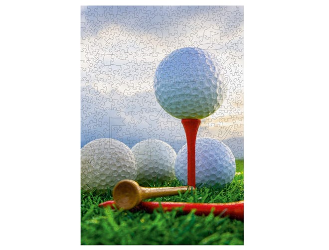 If you're looking for wooden jigsaw puzzles for adults, consider this puzzle that any golfer would l...