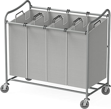 Simple Houseware Heavy-Duty 4-Bag Laundry Sorter Cart