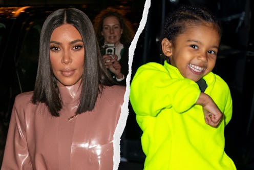 Kim Kardashian and her son Saint.