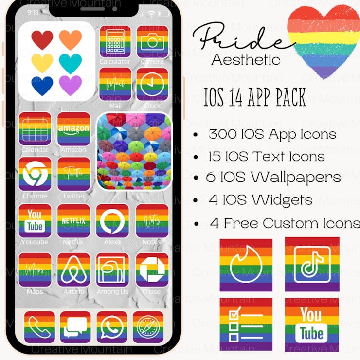 LGBTQ Pride Flag IOS App Icon,
