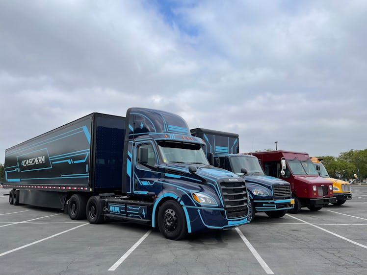 The Freightliner line-up of electric trucks.