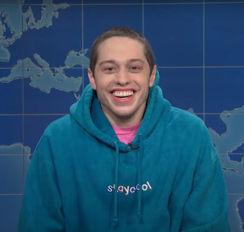 Pete Davidson sparked rumors he may leave 'SNL' during a "Weekend Update" segment on Season 46's fin...