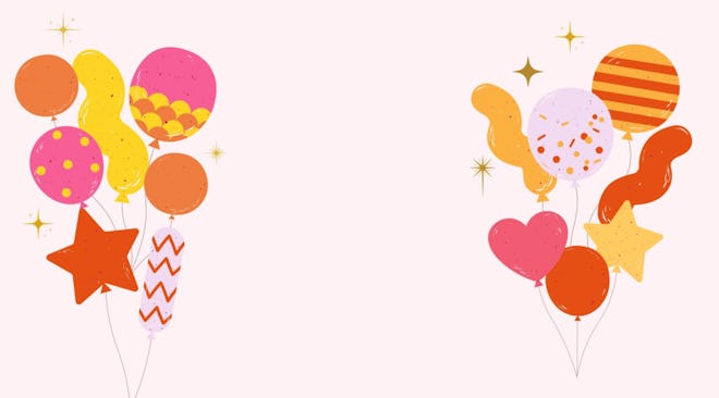Pink Yellow and Orange Balloon Holiday Zoom Virtual Background