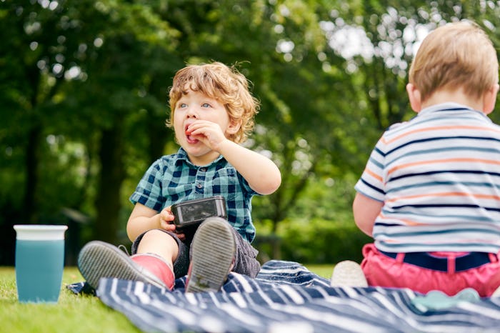 kids eating snacks at the park