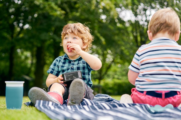 kids eating snacks at the park