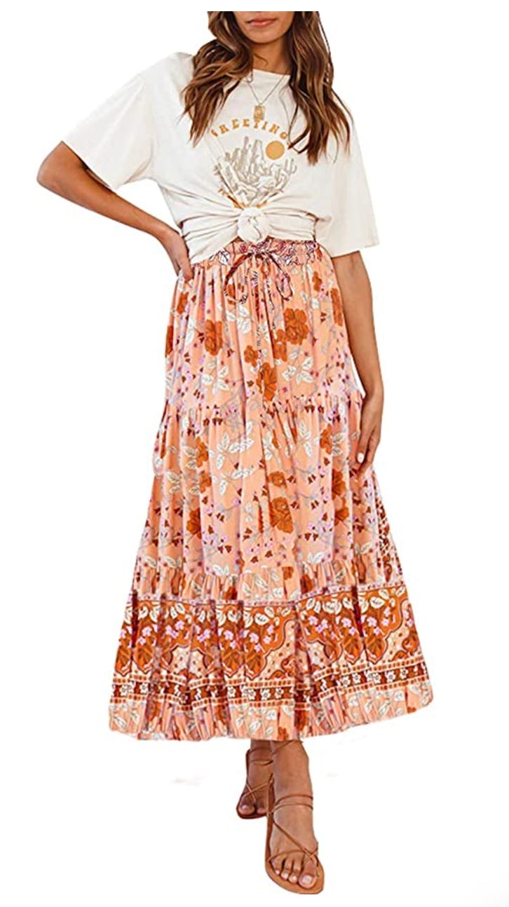 MEROKEETY Midi Skirt