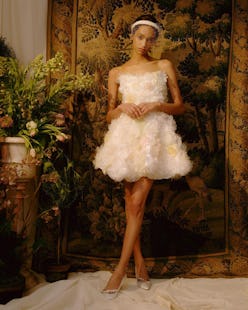 Model wearing Markarian wedding dress.