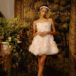 Model wearing Markarian wedding dress.