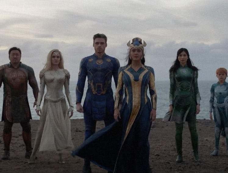 Eternals crew on the beach