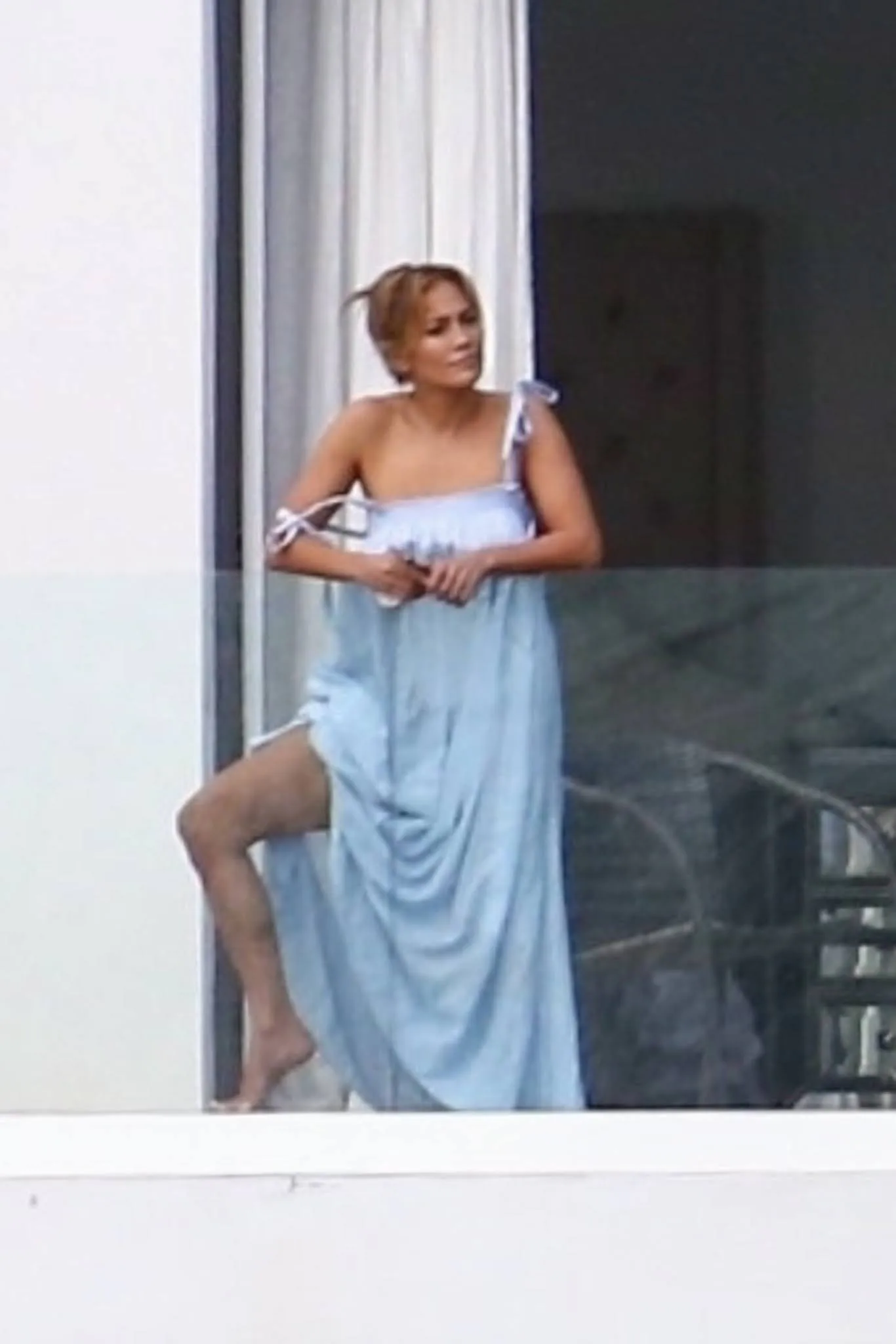 mini blue strapless dress Blue Strapless Bustier Ruffle Mini Dress main image 1