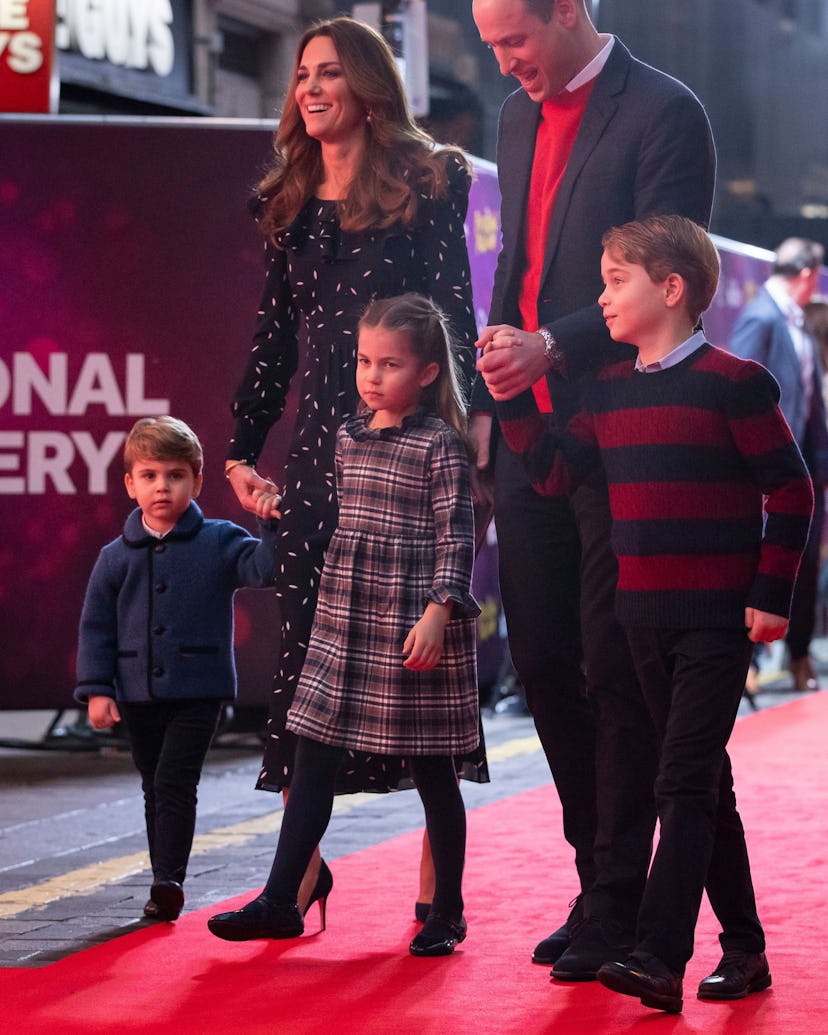 Royal family attends a special pantomime performance at London's Palladium Theatre